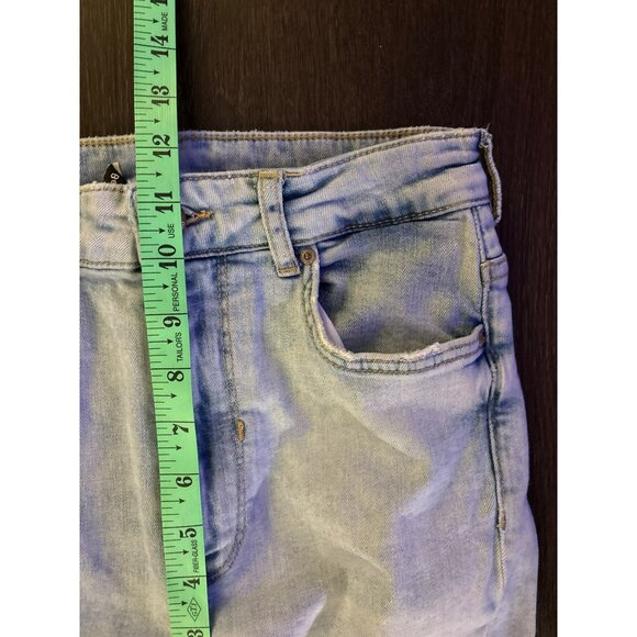 Bershka Denim Light Wash Distressed Ripped High-Rise Cropped  Jeans U.S. Size 6 - Picture 8 of 10